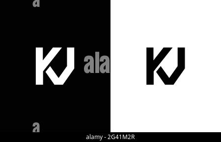 KJ, KV Abstract logo de l'alphabet monogramme initial Illustration de Vecteur