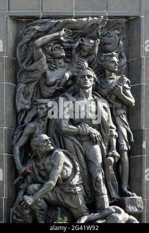 Côté ouest Monument à la 70e anniversaire de l'insurrection du Ghetto de Varsovie à Varsovie Banque D'Images