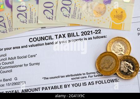 2021-2022 projet de loi fiscale du Conseil Banque D'Images