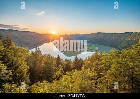 Schlögener Schlinge sur le Danube en haute-Autriche, Autriche Banque D'Images