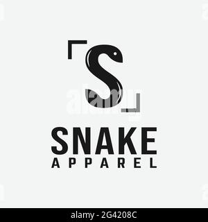 Lettre initiale S pour le modèle de logo Snake. Adapté à General Fashion Sport entreprise Entreprises vêtements marque simple Vintage Retro logo Illustration de Vecteur