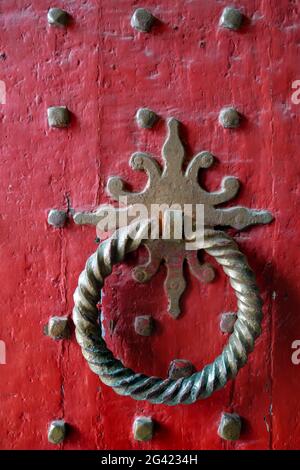 Détail de la porte de la cathédrale de Winchester Banque D'Images