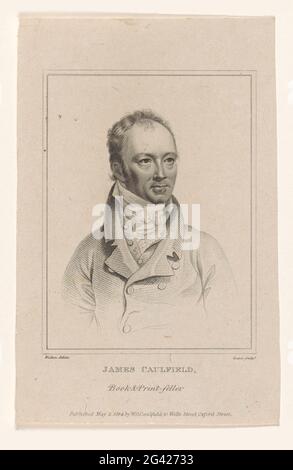 Portrait de James Caulfield, vendeur de livres et d'imprimés à Londres ; James Caulfield, vendeur de livres et d'imprimés. . Banque D'Images