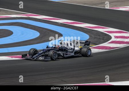 Le Castellet, France. 18 juin 2021. 22 TSUNODA Yuki (jap), Scuderia AlphaTauri Honda AT02, action pendant le Grand Prix de France 2021 des Émirats de Formule 1, 7e tour du Championnat du monde 2021 de Formule 1 de la FIA du 18 au 20 juin 2021 sur le circuit Paul Ricard, au Castellet, France - photo Marc de Mattia / DPPI / LiveMedia crédit: Agence photo indépendante / Alay Live News Banque D'Images