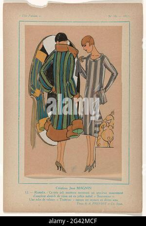 Très parisien, 1925, n° 10, pl. 12: Créations Jean Magnin, - Ramses. Avant Uit Het Modetijdschrift très parisien ... Mode, chic, élégance (1920-1936) Banque D'Images
