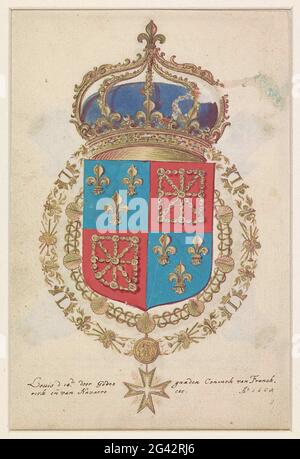 Armoiries de Louis XIV, roi de France. Armoiries de Louis XIV (1638-1715), roi de France. Banque D'Images