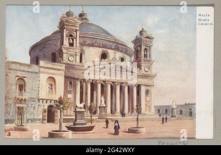 Extérieur de la rotonde Santa Marija Assunta à Mosta sur Malte; Malte. Église Musta. Partie d'un album photo d'un voyage à travers l'Europe du Sud et le Moyen-Orient. Banque D'Images