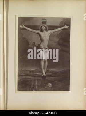 Production de photos (vraisemblablement) d'une copie de la croix du Christ sur la croix; Roma. Chiesa di S. Lorenzo à Lucina. Cristo à Croce. G. Reni. Partie d'un album photo avec des enregistrements de sites dans les villes italiennes et des œuvres d'art Banque D'Images