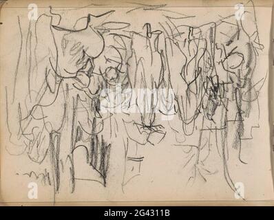 Scène de rue à Louxor. Page 31 d'un carnet de croquis avec 28 feuilles. Banque D'Images