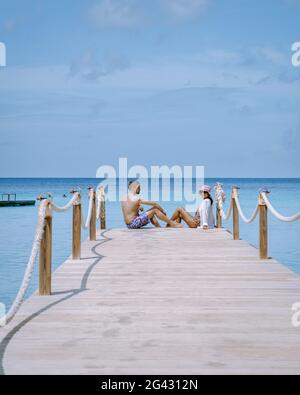 Curaçao Caribbean Island, Kokomo Beach offre une vue sur l'île des Caraïbes de Curaçao Banque D'Images
