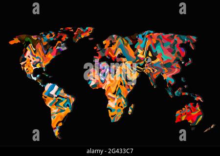 Environ esquissé carte du monde comme des concepts d'affaires global Banque D'Images