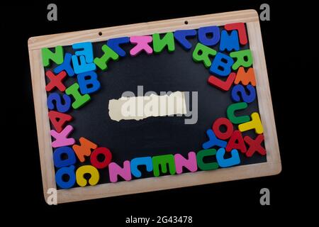 Lettres colorées en bois Banque D'Images