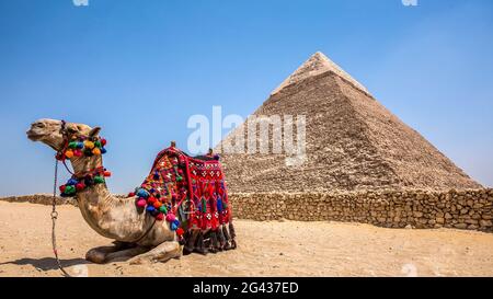 La Grande Pyramide de Gizeh en Égypte Banque D'Images