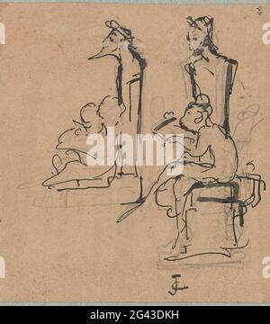 Deux aciers avec figures en place. . Banque D'Images