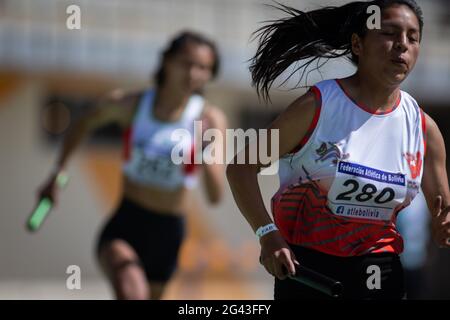 Cochabamba, Bolivie. 18 juin 2021. COCHABAMBA, OR - 18.06.2021: GRAND PRIX CLASIFICATORIA OLIMPIADAS - pendant le Grand Prix Clasificatoria Olimpiadas tenu au Pista Atletica GAMC à Cochabamba, OR. Crédit: Foto Arena LTDA/Alay Live News Banque D'Images