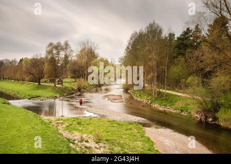 Confluent de Brigach et Breg, à l'est de Donaueschingen, quartier Schwarzwald-Baar, Bade-Wurtemberg, Danube, Allemagne Banque D'Images