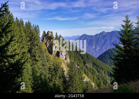 Vue sur l'Ettaler Manndl, Oberammergau, Bavière, Allemagne, Europe Banque D'Images