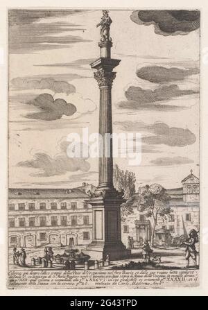 De Colonna della Pace te Rome; colonne déjà à l'intérieur du temple ATIC de la paix de Vespasien (...); Romeinse Monumenten, Voornamendelijk Obelisken; Nova RaccoTa degl'obeliski et colonnes, de la ville de Rome avec l'EVS Statar; Magesyn der Italiaense Gebouwen. De Colonna della Pace Op Het Piazza di Santa Maria Maggiore te Rome. Tekst dans Het Italiaans dans de Ondermard. De Prent Maakt Deel Uit Van Een Album. Banque D'Images