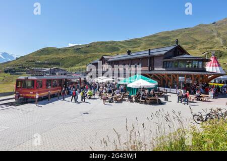 Gare de Kleine Scheidegg, Oberland bernois, Suisse Banque D'Images