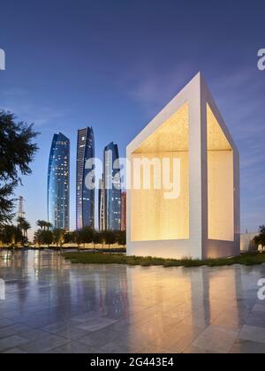 Mémorial du fondateur de Sheikh Zayed, Etihad Towers, Abu Dhabi, Émirats arabes Unis Banque D'Images