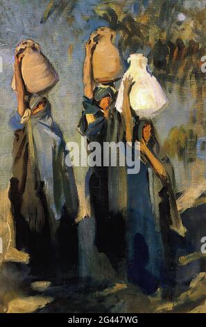 John Singer Sargent - Bédouins femmes transportant des jarres d'eau 1891 Banque D'Images