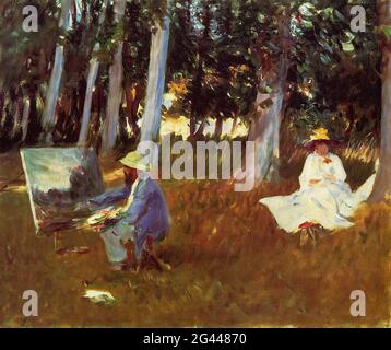 John Singer Sargent - Claude Monet bordure de peinture Bois 1885 Banque D'Images