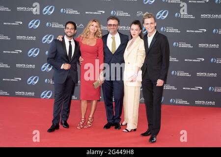 Monte Carlo, Monaco . 18 juin 2021. Samy Gharbi, Ingrid Chauvin, Alexandre Brasseur, Camille Genau et Hector Langevin assistent à la cérémonie d'ouverture du 60ème Festival de télévision de Monte Carlo le 18 juin 2021 à Monte-Carlo, Monaco. Photo de David Niviere/ABACAPRESS.COM crédit: Abaca Press/Alay Live News Banque D'Images