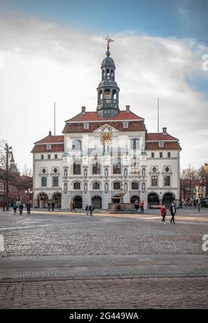 Vue sur l'hôtel de ville de Lueneburg, Allemagne Banque D'Images