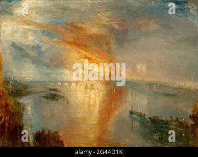 Joseph Mallord William Turner - l'incendie des chambres des Lords et des communes 16 octobre 1834 Banque D'Images