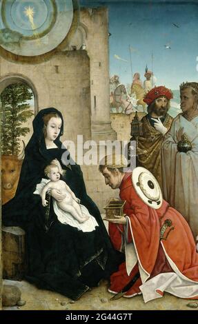 Juan de Flandes - l'adoration des Magi Banque D'Images