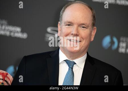 Monte Carlo, Monaco . 18 juin 2021. Le Prince Albert II de Monaco assiste à la cérémonie d'ouverture du 60ème Festival de télévision de Monte Carlo le 18 juin 2021 à Monte-Carlo, Monaco. Photo de David Niviere/ABACAPRESS.COM crédit: Abaca Press/Alay Live News Banque D'Images