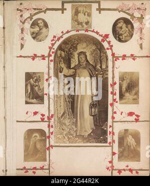Production photo d'une impression (vraisemblablement) avec la prière du Christ dans la cour des olives. Partie de l'album avec des photos de sites et de paysages en Angleterre et d'art Banque D'Images