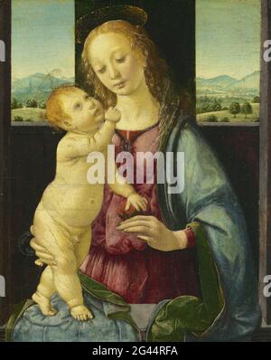 Lorenzo DI Credi - Madonna et enfant avec un grenade Banque D'Images