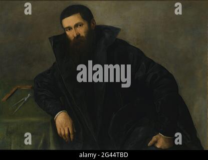 Lorenzo Lotto - Portrait d'un architecte Banque D'Images