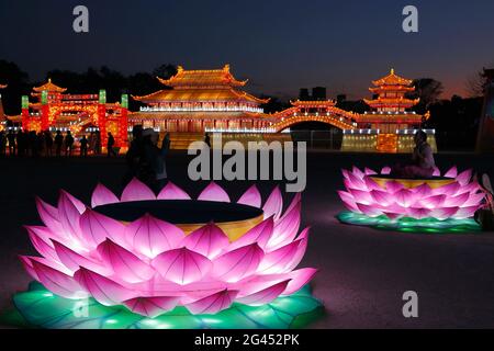 Feux Follet, événement de lumières chinoises, Montréal, Québec, Canada Banque D'Images