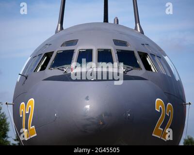 Moscou, Russie - 29 août 2020 : exposition des avions terrestres du Forum militaire et technique international Army-2020 Banque D'Images