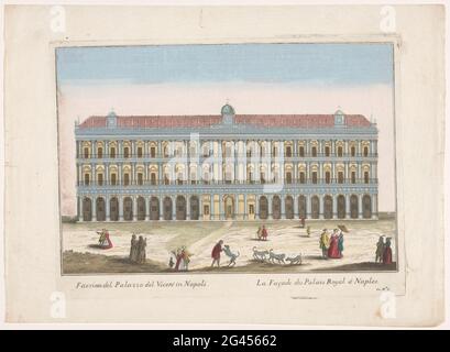 Vue sur le Palazzo Reale à Naples; Facciata del Palazzo del Vicere à Naples. Légal sous numéroté: Oo 3. Banque D'Images