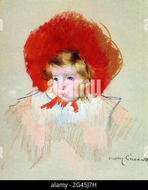 Mary Cassatt (1843-1826) - Red Hat pour enfants 1901 Banque D'Images