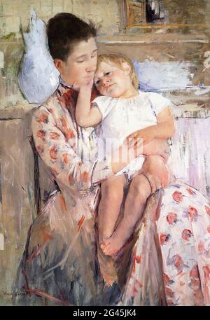 Mary Cassatt (1843-1826) - mère enfant 1890 Banque D'Images