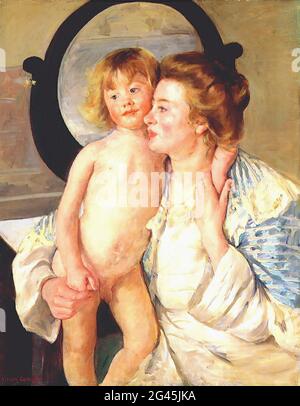 Mary Cassatt (1843-1826) - mère enfant 1898 Banque D'Images