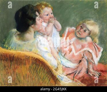 Mary Cassatt (1843-1826) - mère enfants 1901 Banque D'Images