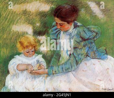 Mary Cassatt (1843-1826) - mère jouant enfant 18 Banque D'Images