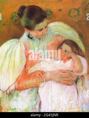 Mary Cassatt (1843-1826) - infirmière enfant 1896 Banque D'Images