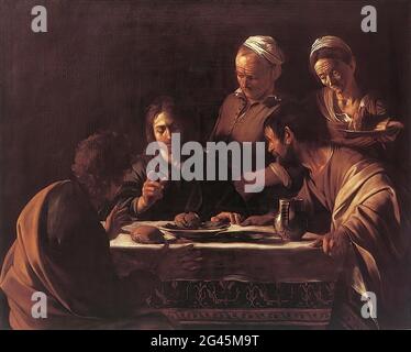 Michel-Ange Merisi Da Caravaggio - dîner Emmaus 1606 Banque D'Images