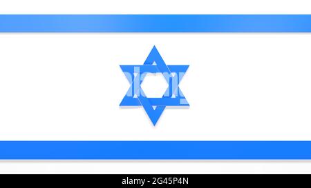 Joli drapeau israélien bleu décoratif tissage isolé. Objet rendu 3D Banque D'Images