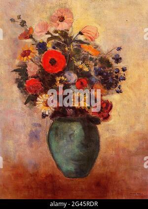 Odilon Redon - vase fleurs 3 C 1904 Banque D'Images