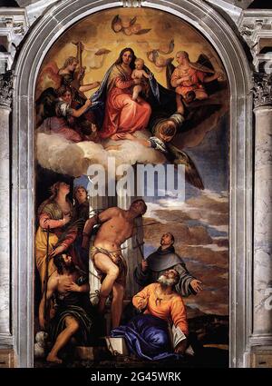 Paolo Caliari a.k.a Veronese - Vierge à l'enfant avec les saints 1565 Banque D'Images