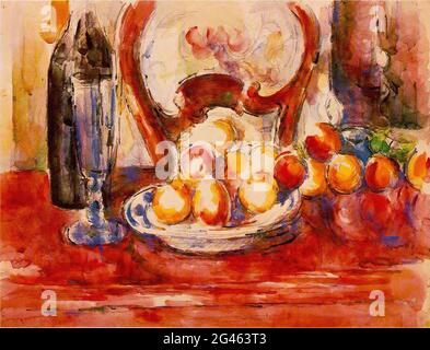 Paul Cézanne - Still Life pommes Présidente de bouteille C 1902 Banque D'Images