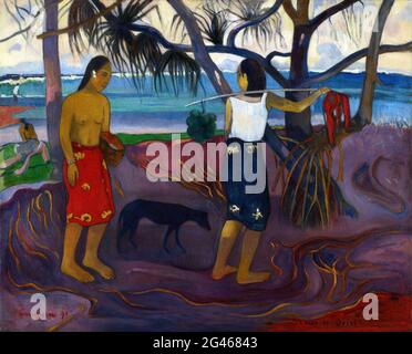 Paul Gauguin - I Raro te Oviri sous le Pandanus 02 Banque D'Images