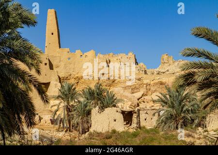 Le Temple d'Ammon dans la ville oasis de Siwa en Égypte Banque D'Images